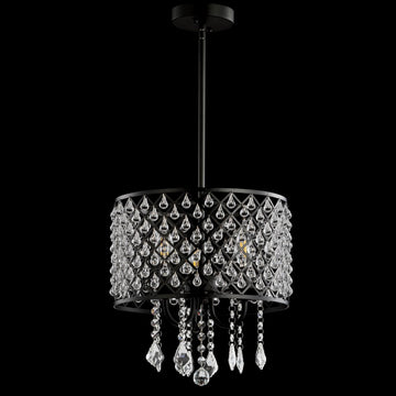 Gigi Metal/Crystal Adjustable LED Drop Chandelier - JONATHAN Y